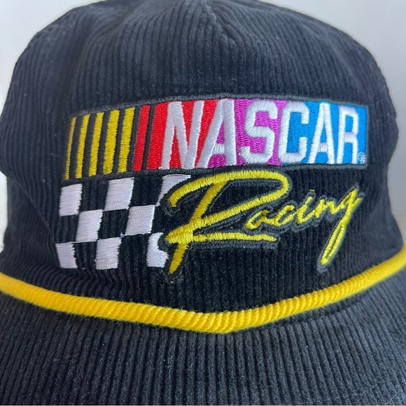NASCAR Racing Corduroy  Cap - Black and Yellow New Hat - Picture 6 of 8